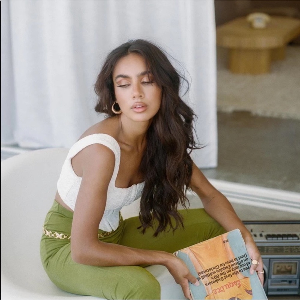 Princess Polly BOOGIE PANTS GREEN Size 6